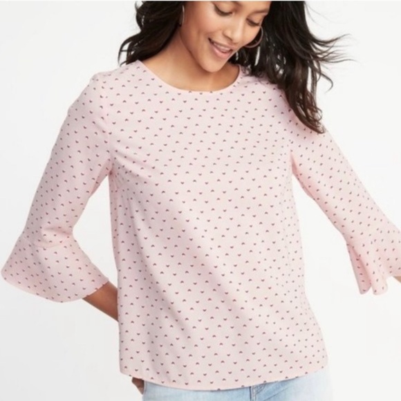 Old Navy Tops - Old Navy Light Pink 3/4 Bell Sleeve Blouse- Size L